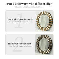 Miroir Mural Rond Effet Soleil Argent et Fauve 60 ou 80 cm
