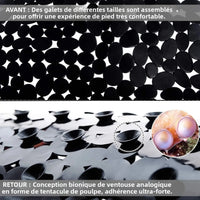 Tapis de Baignoire Ovale Galets Antidérapant à Ventouses 36 x 69 cm
