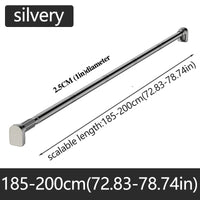 Barre Rideau de Douche Télescopique Inox, Noire ou Argentée, 80 à 270 cm