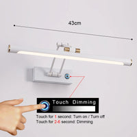 Applique Salle de Bain LED Tactile Variateur 43 et 55 cm