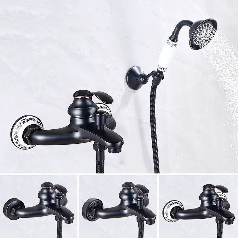 Colonne de Douche Classique Laiton Douchette Main Baignoire