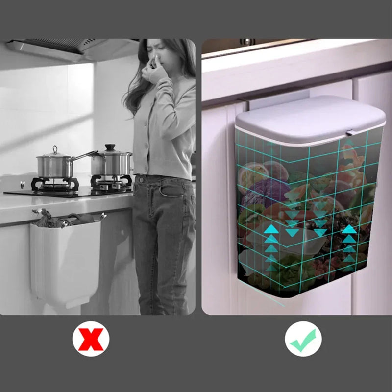 Poubelle Salle de Bain Murale avec Couvercle 7 et 9 Litres