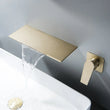 Robinet Mural Lavabo Cascade Encastré, Bec Plat, 4 Finitions