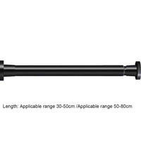 Barre de Douche Télescopique en Acier, Blanc ou Noir, 30 à 80 cm