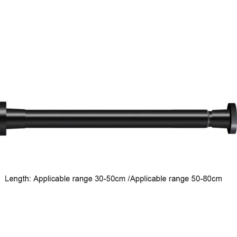 Barre de Douche Télescopique en Acier, Blanc ou Noir, 30 à 80 cm