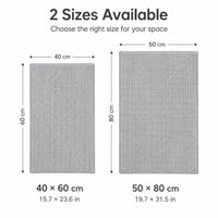 Tapis de Bain Chenille Gris Clair Antidérapant Absorbant, 2 Tailles