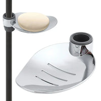 Porte-Savon Barre de Douche Chromé Ovale ou Feuille 22 à 25 mm