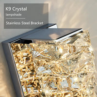 Applique Murale LED Cristal Doré ou Argent, 3 Teintes, 26 ou 46 cm