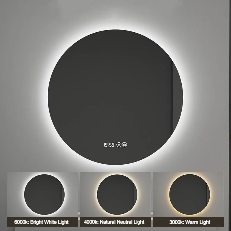 Miroir LED Rond Salle de Bain Anti-Buée Tactile 60 cm