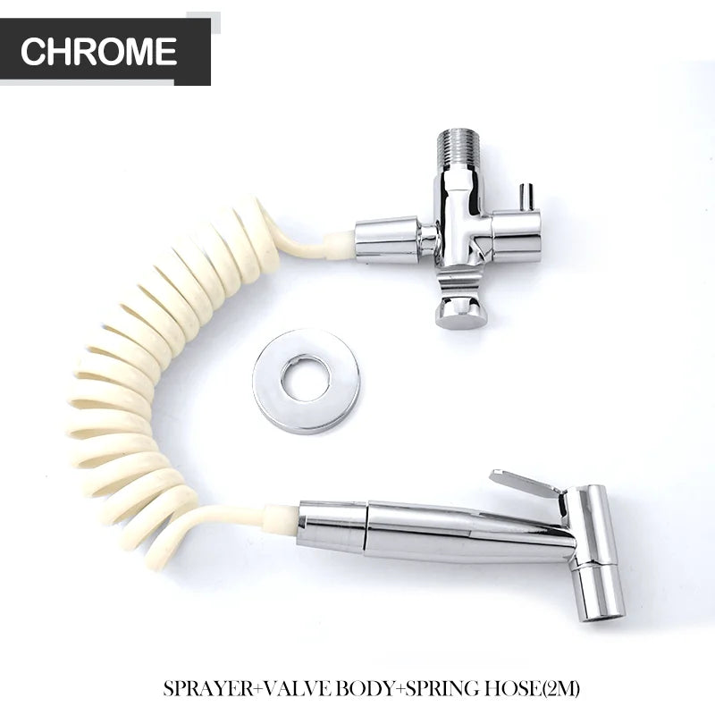 Douchette WC Kit Vanne et Flexible ou Pièces Seules, 4 Finitions