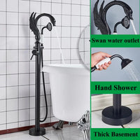 Robinet Baignoire sur Pied Col de Cygne Laiton avec Douchette, 4 Finitions
