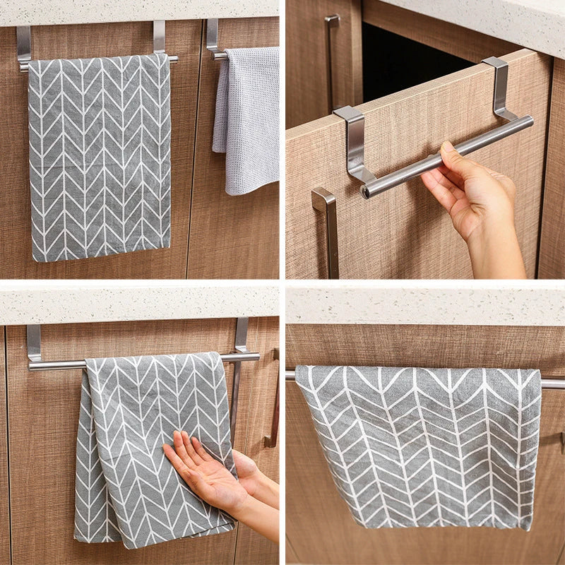 Porte-Serviette de Porte de Meuble Inox Sans Perçage, 23 ou 36 cm