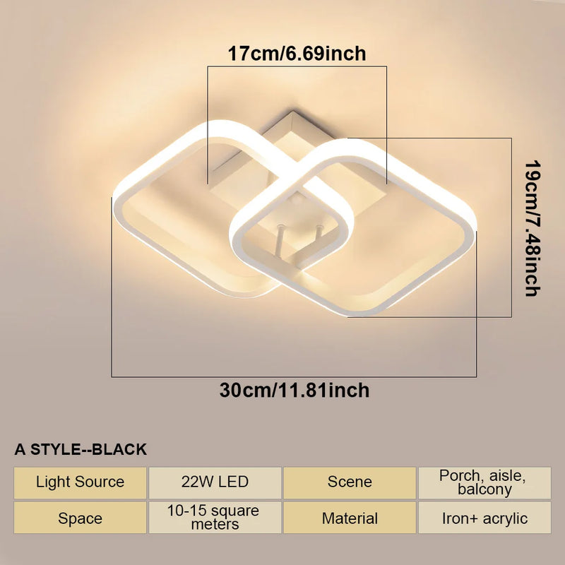 Plafonnier LED Carré Cuisine Moderne Motif en Grille ou en Croix