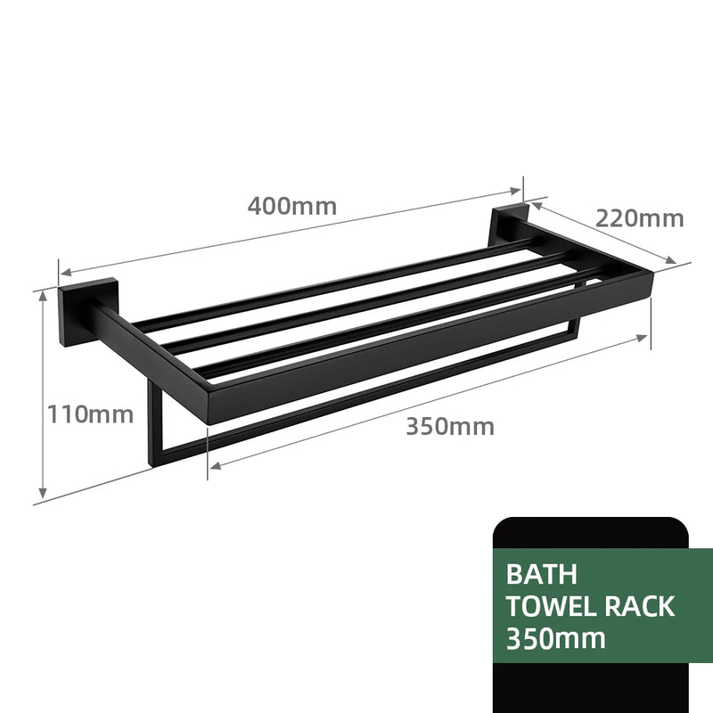 Accessoires Salle de Bain Noir Mat à la Pièce, 21 Articles