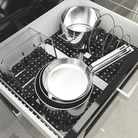 Étagère à Vaisselle Plastique Assiettes et Bols Blanc Noir