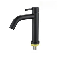 Robinet Lave-Main Inox 304 Noir ou Brossé, Bec Droit ou Courbé