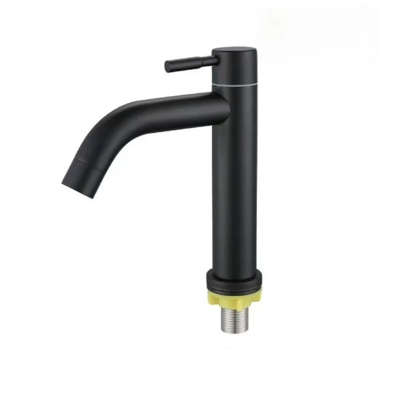 Robinet Lave-Main Inox 304 Noir ou Brossé, Bec Droit ou Courbé