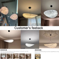 Suspension Cuisine Soie Blanche LED, Diamètre 40 à 80 cm
