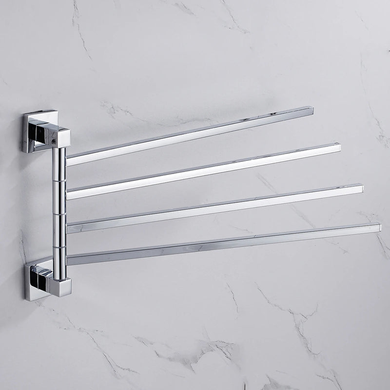 Porte-Serviette Pivotant Chromé en Inox, 2, 3 ou 4 Bras
