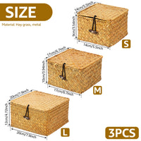 Paniers de Rangement en Jonc de Mer Tressé Lot de 3
