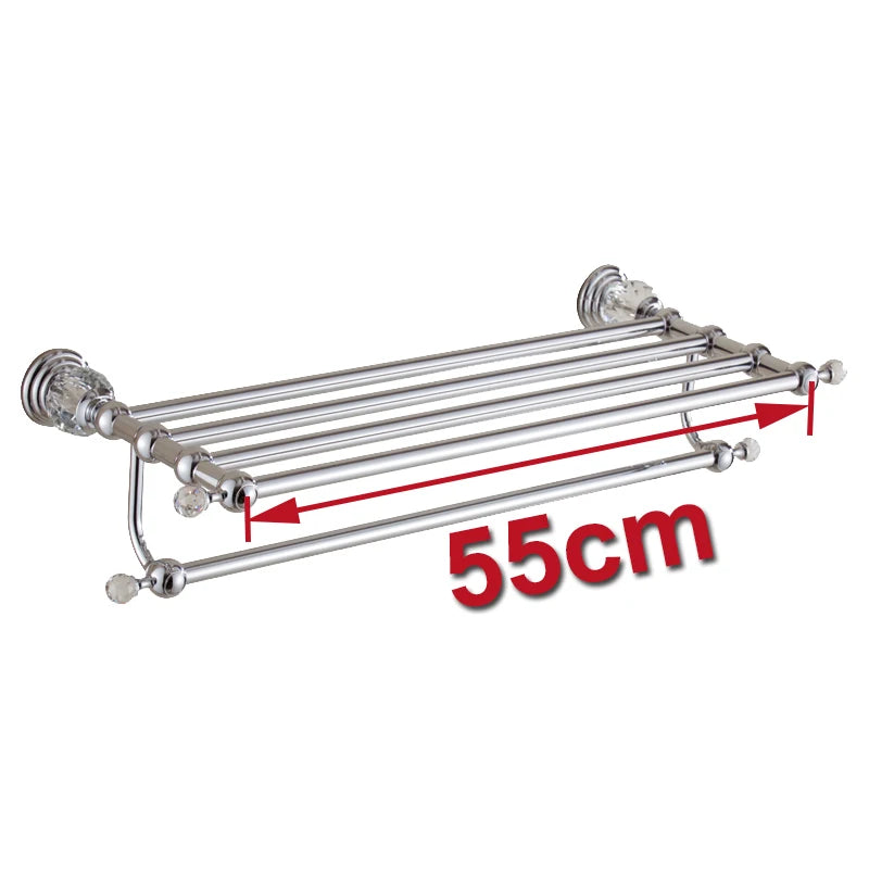 Accessoires Salle de Bain Chromé Cristal Frise Grecque à la Pièce, 17 Articles