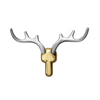 Patère Murale Bois de Cerf Alliage de Zinc Noir, Doré ou Argent