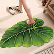 Tapis de Bain Vert Antidérapant Ultra Fin Motif Feuilles