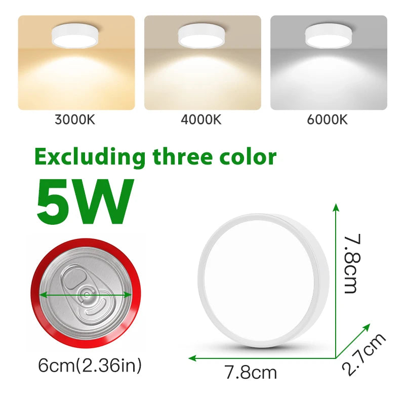 Spot LED en Saillie Cuisine 3 Teintes à Mémoire, 5 Finitions, 5 à 25 W