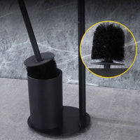 Porte-Papier Toilette sur Pied Noir, avec Réserve ou Porte-Brosse