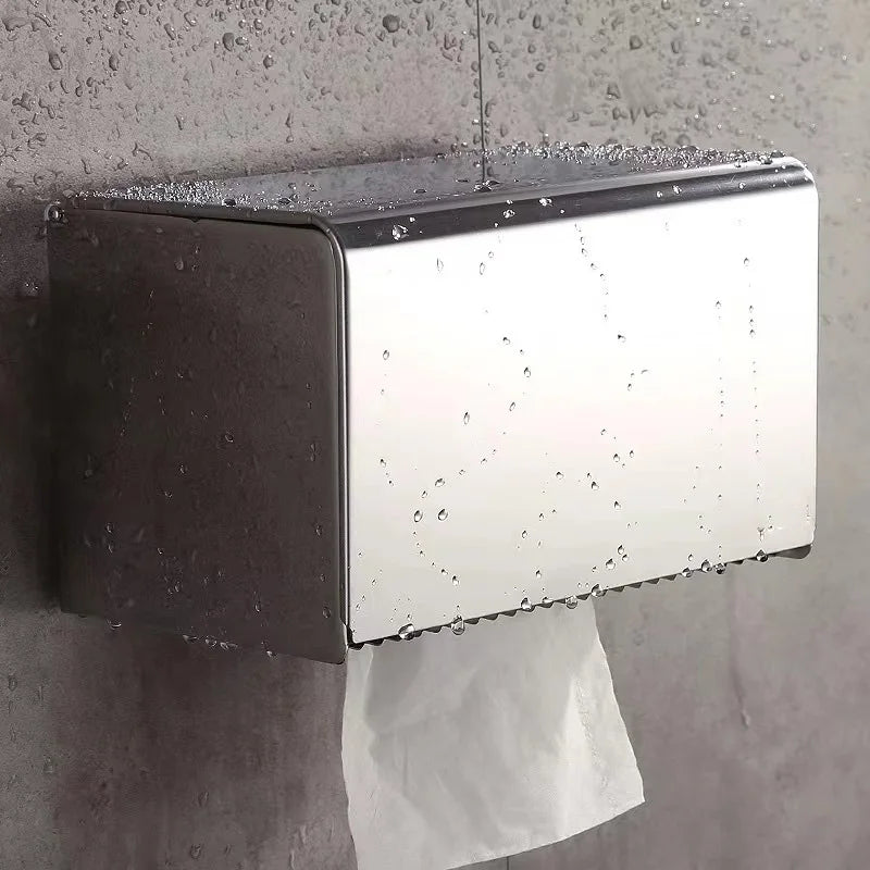 Porte-Papier Toilette Boîte Murale Inox avec Dessus Porte-Téléphone