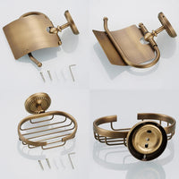 Ensemble d'Accessoires de Salle de Bain Bronze Antique