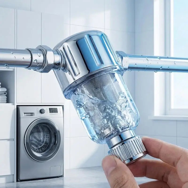 Mini Préfiltre Chromé 40 Microns pour Robinet, Lave-Linge et Sous Évier