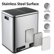 Poubelle de Cuisine Tri Sélectif 30 L, Noir, Inox ou Blanc