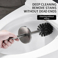 Brosse WC Murale Inox 304 Vis ou Adhésif Sans Perceuse, 6 Finitions