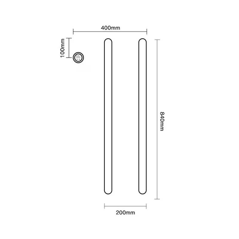 Sèche-Serviette Électrique Mural Vertical 1 à 3 Barres Plates Inox 84 cm