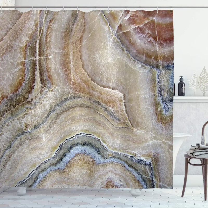 Rideau de Douche Effet Marbre en Tissu, 18 Motifs, 90 à 300 cm
