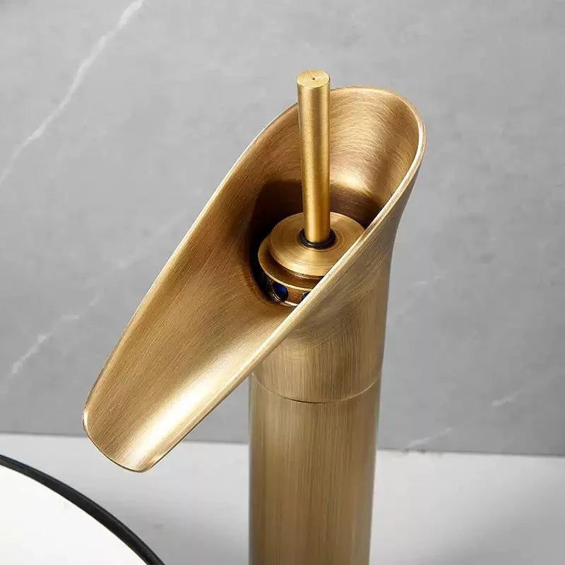 Mitigeur Lavabo Cascade Laiton Bronze Antique