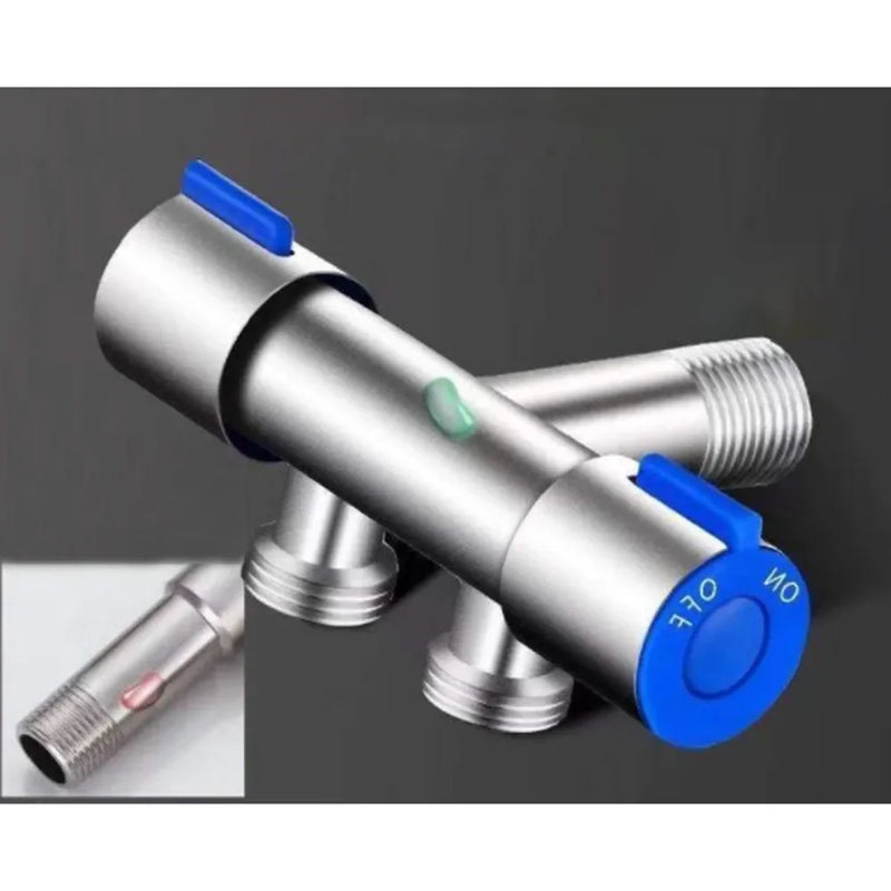 Déviateur Robinet d'Angle Inox 304 Brossé 1 Entrée 2 Sorties 11,8 cm