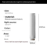 Suspension Cuisine ou Lampadaire Plissé Blanc en Tissu, 60 à 160 cm