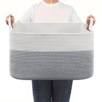 Panier de Rangement en Corde Tressée 58 L à Anses, 6 Coloris