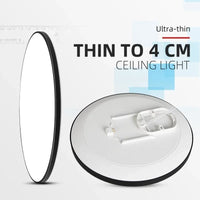 Plafonnier LED Salle de Bain Rond Ultra Plat IP65, Noir ou Blanc