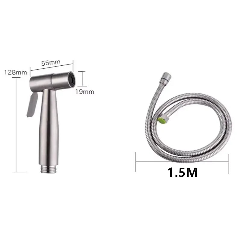Douchette WC Inox avec Support et Tuyau 1,2 m
