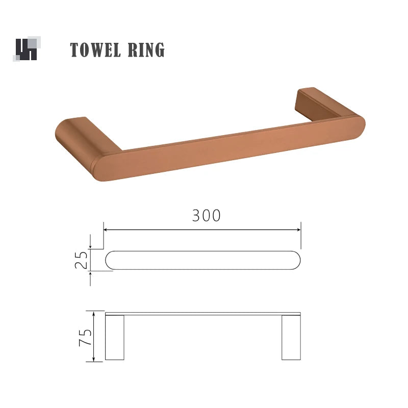 Ensemble d'Accessoires de Salle de Bain Or Rose Brossé