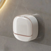 Porte-Savon Mural à Couvercle et Drainage, Vert, Blanc ou Beige, 2 Formats