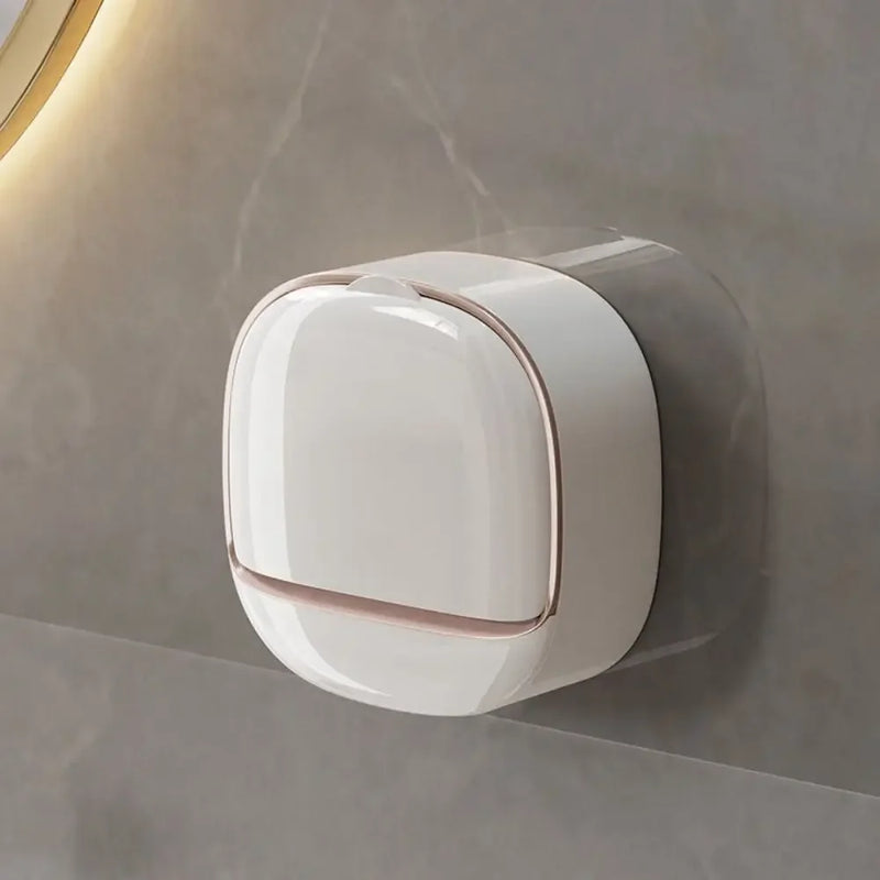 Porte-Savon Mural à Couvercle et Drainage, Vert, Blanc ou Beige, 2 Formats