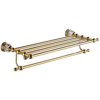 Ensemble d'Accessoires de Salle de Bain Doré à Cristaux
