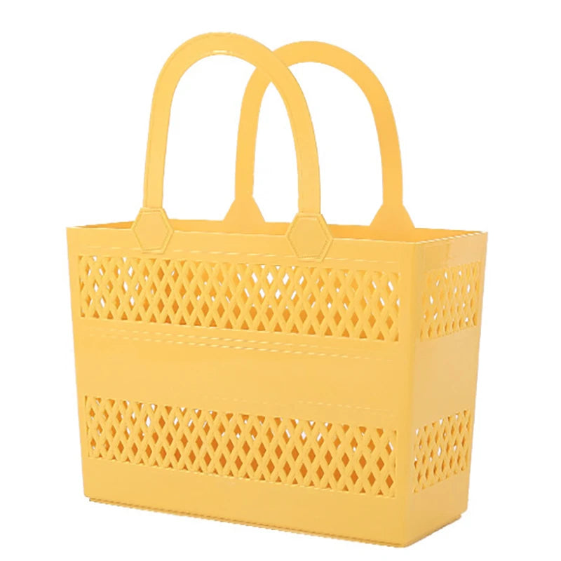 Panier de Douche Portable Ajouré 29 x 20 cm, Beige, Vert ou Jaune