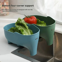 Panier d'Évier Éléphant en Plastique pour Éponges et Légumes, 4 Couleurs, 1 à 3 Pièces