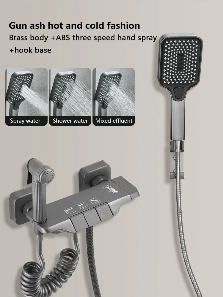 Colonne de Douche Piano Blanc ou Gris Anthracite, 2 ou 3 Touches