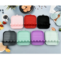 Repose-Cuillère et Spatule à Plateau Rainuré, Plastique PP, 7 Coloris